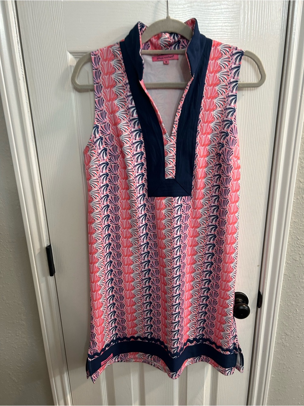 NEW SIMPLY SOUTHERN SCALLOP PRINT TUNIC DRESS WOMENS SIZE medium